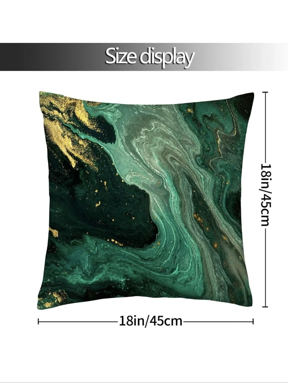 Green Marble Pattern Throw Pillow Covers Set Of 3